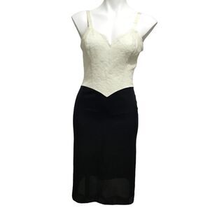 Vanity Fair Vintage Slip Dress White And Black Full Slip Dress Size Small 34